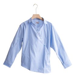 Pinstripe Wrap Shirt - Image 3