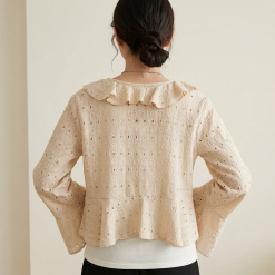 Eyelet Tie-Front Blouse - Image 6