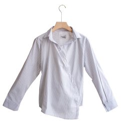 Pinstripe Wrap Shirt - Image 5