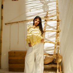 ⁦Linen Chemise Top - Yellow⁩ - الصورة ⁦3⁩