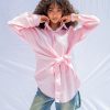tie up summer shirt _ pink