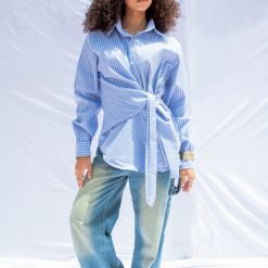 TIE-UP SUMMER SHIRT-BLUE