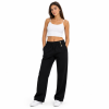 Pearl Drawstring Wide-Leg Pants - Black