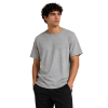 Embroidered Logo Cotton T-Shirt - Heather Grey, everyday cotton tee with chest logo (size L)