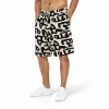 Fata Moda Abstract Print Shorts, viscose-linen casual shorts with drawstring waist (size L)