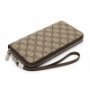 Monogram Zip-Around Long Wallet - Beige, with detachable wrist strap