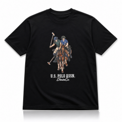 Polo Player Graphic T-Shirt - Black