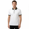 Crocodile Pique Polo Shirt - White with Green Trim
