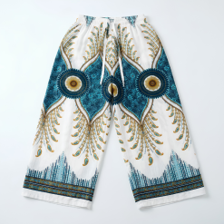 Dashiki Print Wide-Leg Viscose Trousers