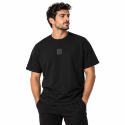 Logo Patch Side-Tape T-Shirt - Black