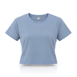 Uniqlo Cropped Cotton T-Shirt - Light Blue