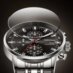 Fairwhale FW-5710-S1 Men's Chronograph Watch - Black Dial - الصورة 5