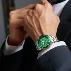 ⁦Fairwhale FW-5770-S1 Men's Chronograph Watch - Green Dial⁩ - الصورة ⁦4⁩