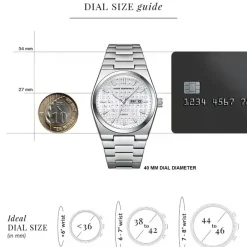 ⁦Fairwhale FW-5012-S2 Men's Watch - Silver Dial⁩ - الصورة ⁦3⁩