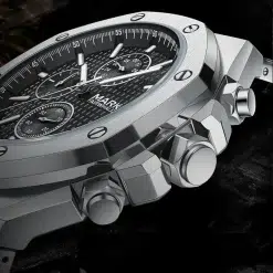 Alternative view of Fairwhale FW-5860-S1 Men's Chronograph Watch - Black Dial