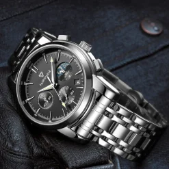 Fairwhale FW-5370-1 Men's Chronograph Watch - Black Dial - Image 6