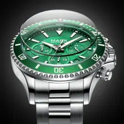 ⁦Fairwhale FW-5770-S1 Men's Chronograph Watch - Green Dial⁩ - الصورة ⁦6⁩