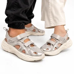 Adidas OZWAVE Sandal Grey Silver – On Feet