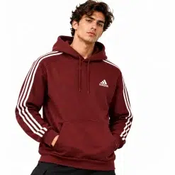 Adidas Pullover Hoodie Burgundy on model