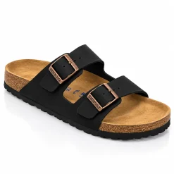 Arizona-Style Double Buckle Sandals – Black