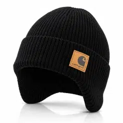 Carhartt-Style Rib-Knit Beanie – Black - Image 2