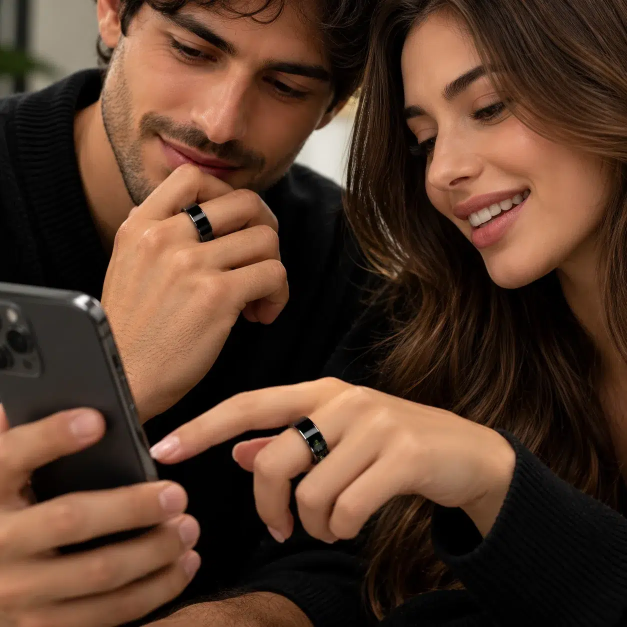 Smart Health Tracking Ring – Black