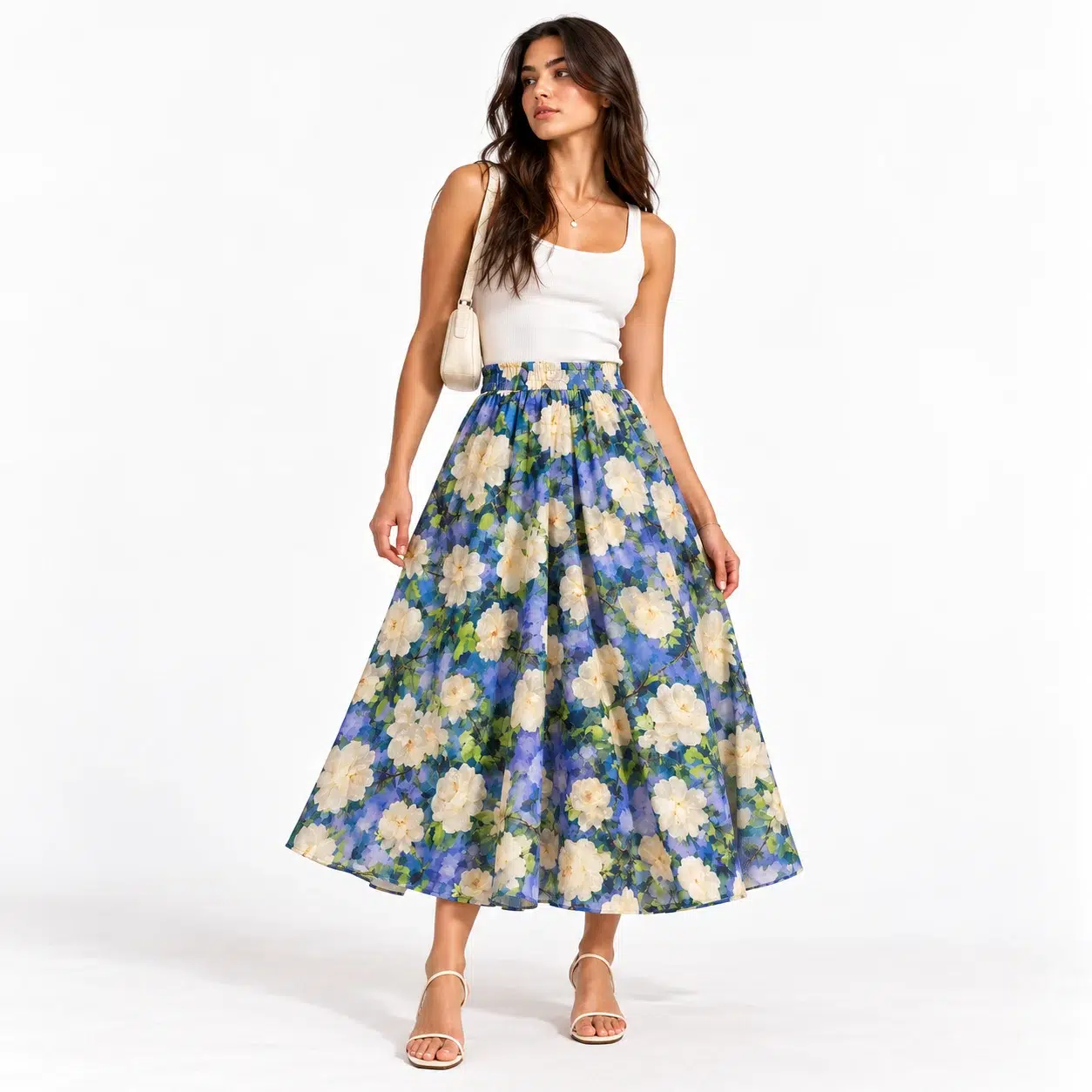 Aen Tisha Watercolor Floral Maxi Skirt