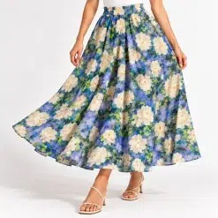 Aen Tisha Watercolor Floral Maxi Skirt