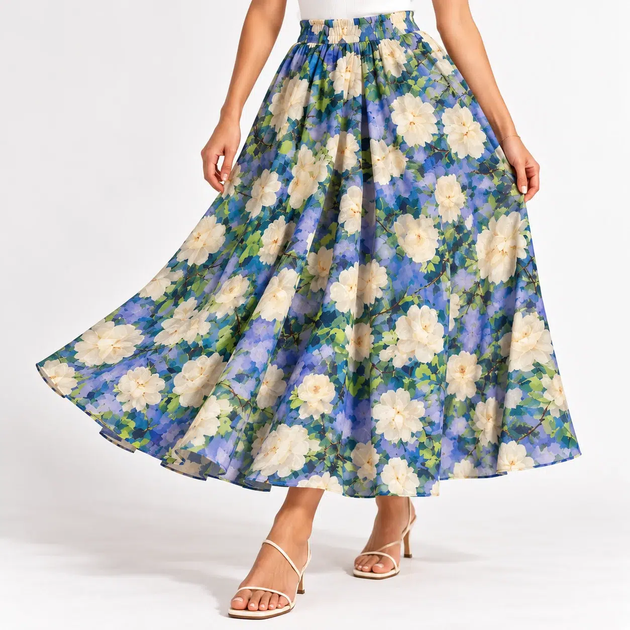 Aen Tisha Watercolor Floral Maxi Skirt