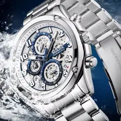 Alternative view of Fairwhale FW-5049-S1 Men's Chronograph Watch - Black Dial