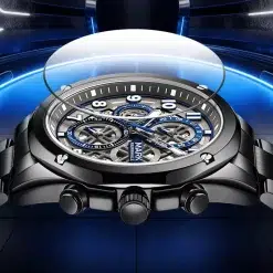 Alternative view of Fairwhale FW-5049-S2 Men's Chronograph Watch - Black Dial