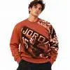 Jordan Crewneck Sweatshirt Rust on model