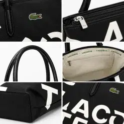 Lacoste Logo Print Tote Bag – Black