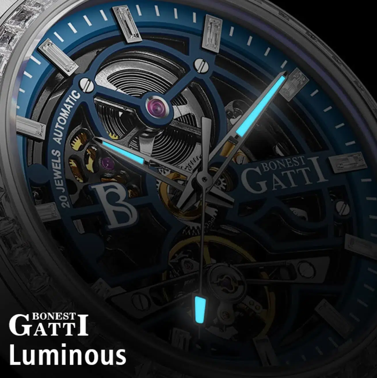 Bonest Gatti BG8803-S1 Men's Automatic Watch - Blue Dial - Image 2