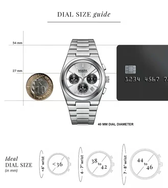 Fairwhale FW-5170-S1 Men's Chronograph Watch - Silver Dial - Image 6