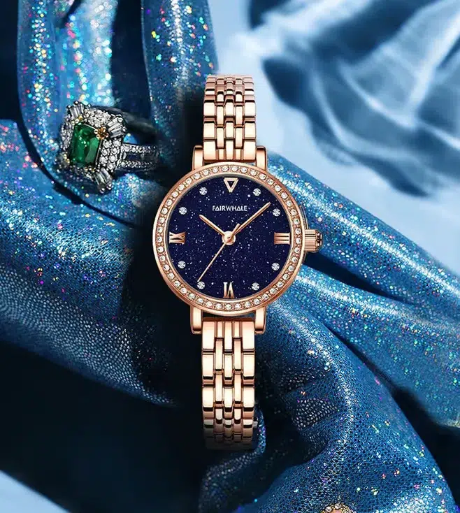 Fairwhale FW-3250-3 Women's Rose Gold Watch - Blue Dial - الصورة 4