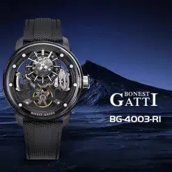 Bonest Gatti BG4003-R1 Men's Automatic Watch - Black Dial - الصورة 3