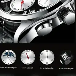 Fairwhale FW-5360-1 Men's Chronograph Watch - Black Dial - الصورة 3