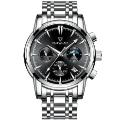 Fairwhale FW-5370-1 Men's Chronograph Watch - Black Dial
