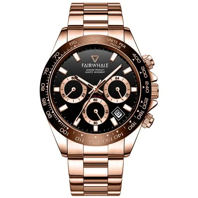 Fairwhale FW-5030-4 Men's Chronograph Watch - Black Dial