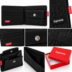 Supreme Monogram Bifold Wallet – Black