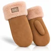 UGC Fashion Faux Fur Trim Mittens